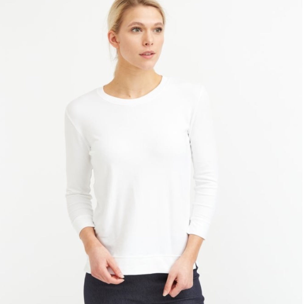 JARBO 3/4 Sleeve White Box Top